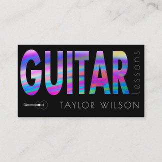 Tarjeta De Visita FAUX holográfico de guia de guitarra