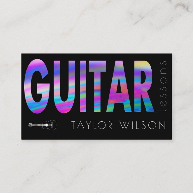 Tarjeta De Visita FAUX holográfico de guia de guitarra (Anverso)