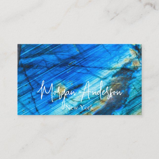 Tarjeta De Visita Faux holográfico opal stone Personalizado (Anverso)