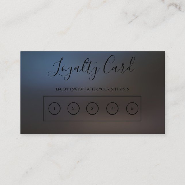 Tarjeta De Visita Faux Holographic Black Personalizado Loyalty Card (Anverso)