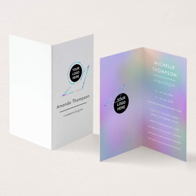 Tarjeta De Visita Faux Holographic Business Card (Interior y exterior)