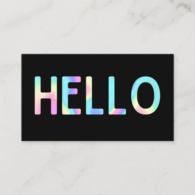 Tarjeta De Visita Faux Holographic Hello Business Card (Anverso)