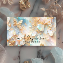 Faux Holographic Opal Moonstone Gold Butfly