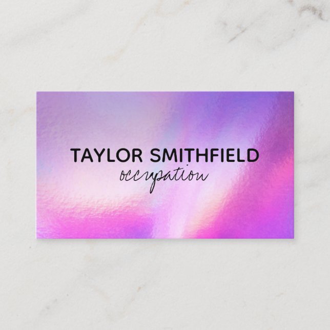 Tarjeta De Visita Faux Holographic Personalizado Business Card (Anverso)
