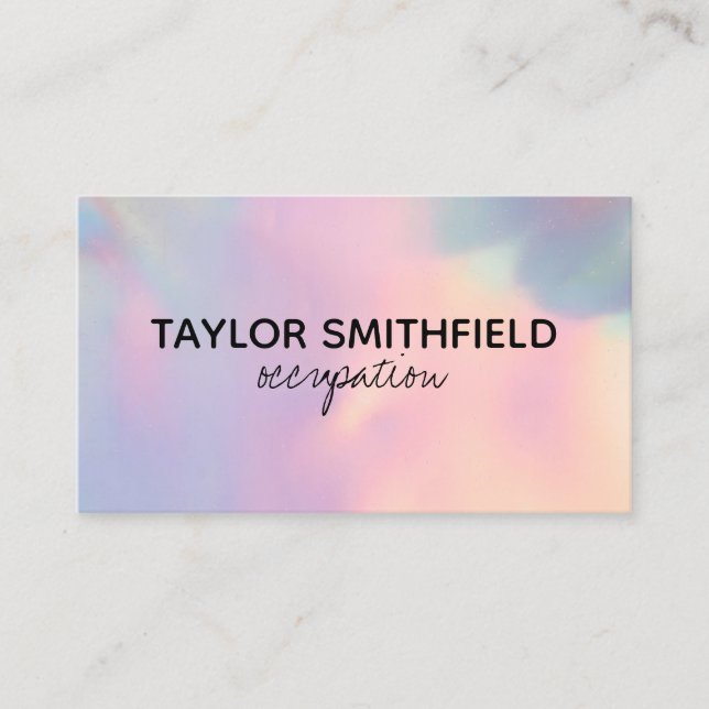 Tarjeta De Visita Faux Holographic Personalizado Business Card (Anverso)