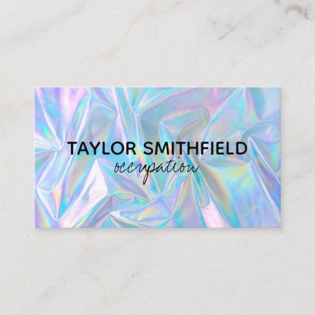 Tarjeta De Visita Faux Holographic Personalizado Business Card (Anverso)