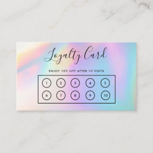 Tarjeta De Visita Faux Holographic Personalizado Loyalty Card