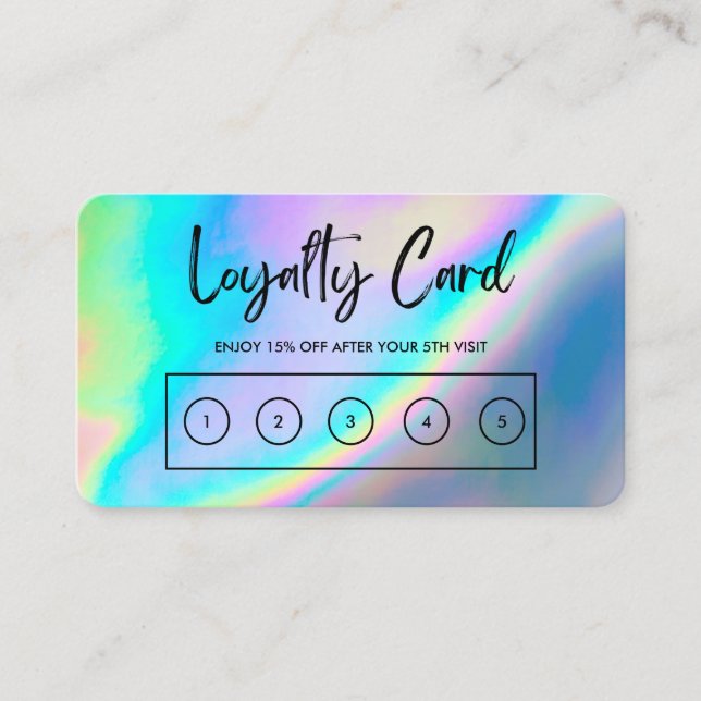 Tarjeta De Visita Faux Holographic Personalizado Loyalty Card (Anverso)