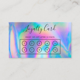 Tarjeta De Visita Faux Holographic Personalizado Loyalty Card