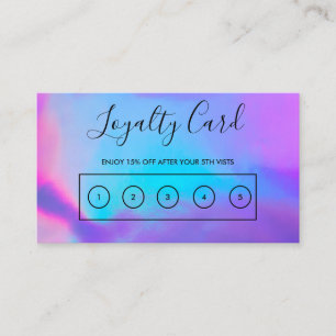 Tarjeta De Visita Faux Holographic Personalizado Loyalty Card