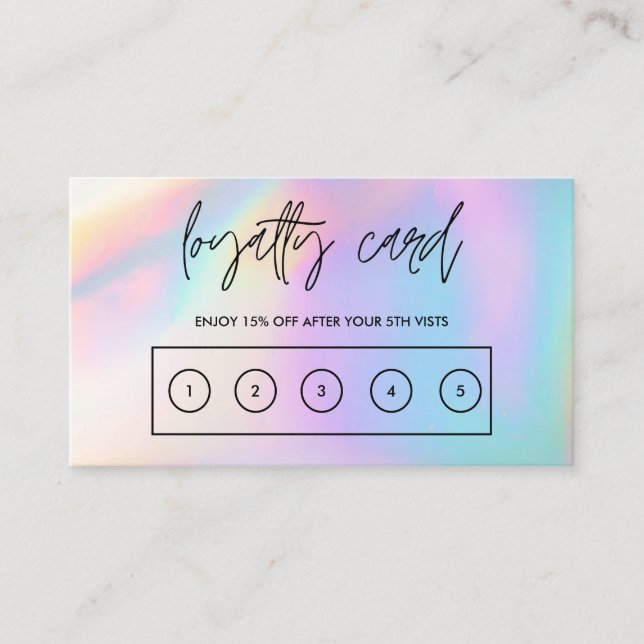 Tarjeta De Visita Faux Holographic Personalizado Loyalty Card (Anverso)