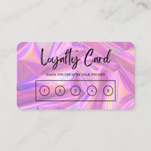 Tarjeta De Visita Faux Holographic Personalizado Loyalty Card