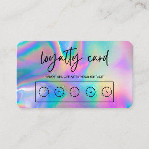 Tarjeta De Visita Faux Holographic Personalizado Loyalty Card
