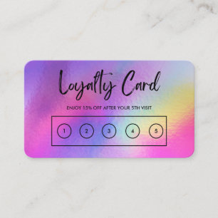 Tarjeta De Visita Faux Holographic Personalizado Loyalty Card