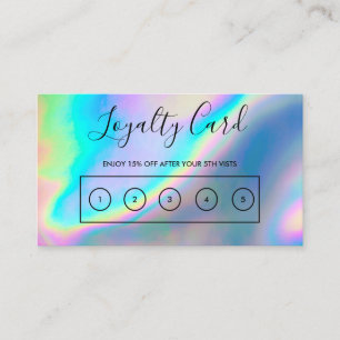 Tarjeta De Visita Faux Holographic Personalizado Loyalty Card