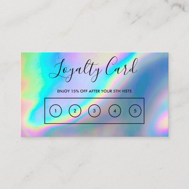 Tarjeta De Visita Faux Holographic Personalizado Loyalty Card (Anverso)