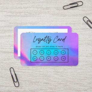 Tarjeta De Visita Faux Holographic Personalizado Loyalty Card