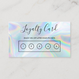 Tarjeta De Visita Faux Holographic Personalizado Loyalty Card