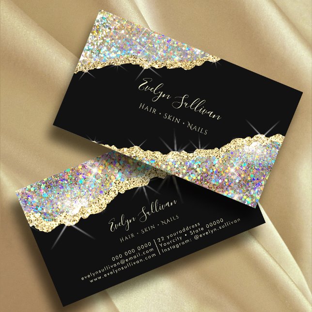 Tarjeta De Visita Faux Holographic Purpurina Business Card (Subido por el creador)