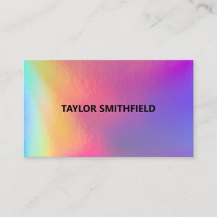 Tarjeta De Visita Faux Holographic Trendy Business Card