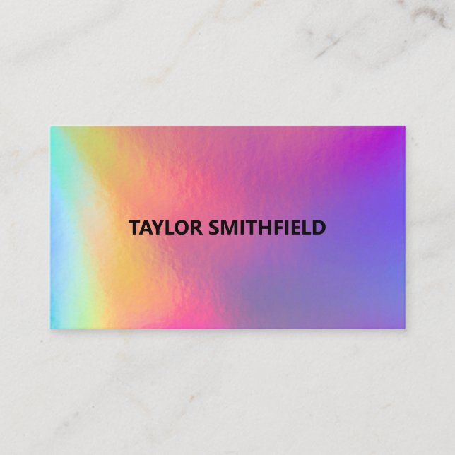 Tarjeta De Visita Faux Holographic Trendy Business Card (Anverso)