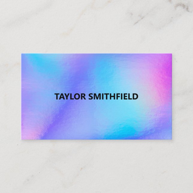Tarjeta De Visita Faux Holographic Trendy Business Card (Anverso)