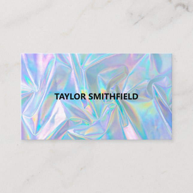 Tarjeta De Visita Faux Holographic Trendy Business Card (Anverso)