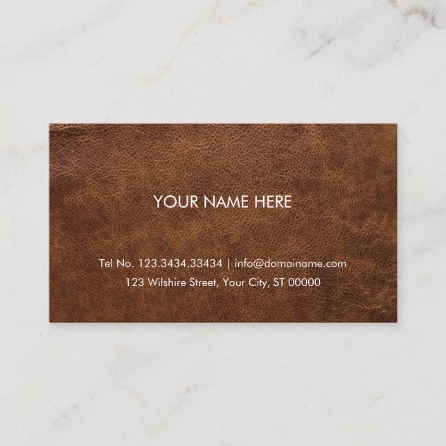 Tarjeta De Visita Faux Leather Brown (Anverso)
