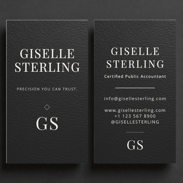 Tarjeta De Visita Faux Leather Modern Accountant Tax Preparer CPA (Subido por el creador)