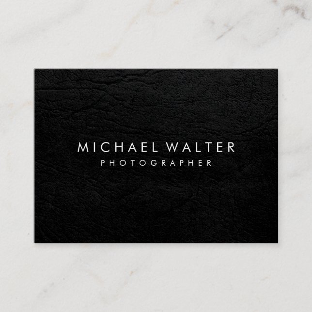 Tarjeta De Visita Faux Leather Profesional Minimalista (Anverso)