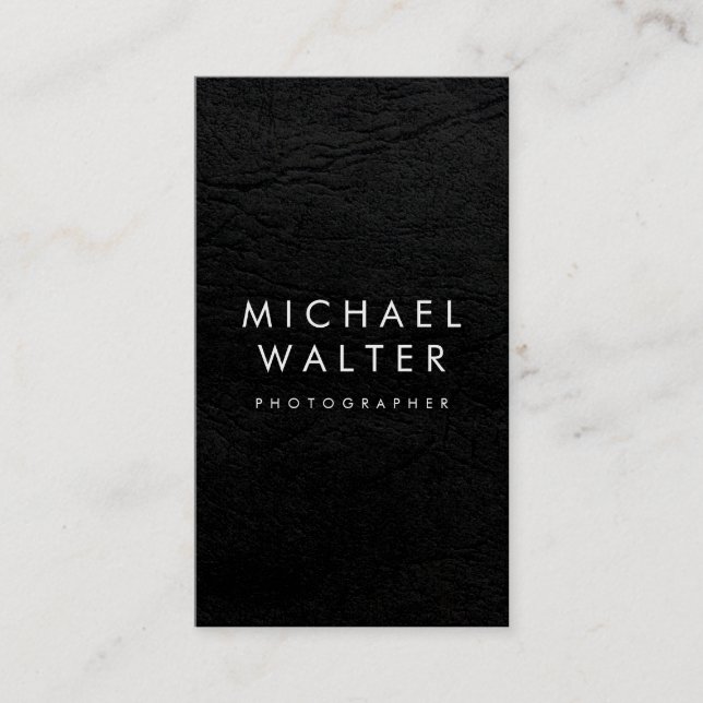 Tarjeta De Visita Faux Leather Profesional Minimalista (Anverso)