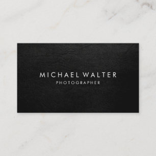 Tarjeta De Visita Faux Leather Profesional Minimalista