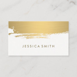 Tarjeta De Visita Faux Metallic Gold Brushed