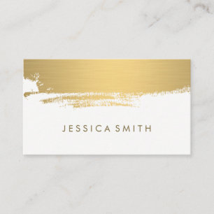 Tarjeta De Visita Faux Metallic Gold Brushed