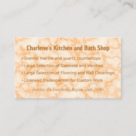 Tarjeta De Visita Faux Naranja Marble