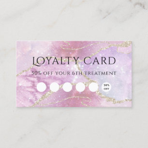 Tarjeta De Visita Faux Pearlescent Effect Loyalty Card