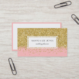 Tarjeta De Visita Faux Pink & Gold Purpurina Ombre