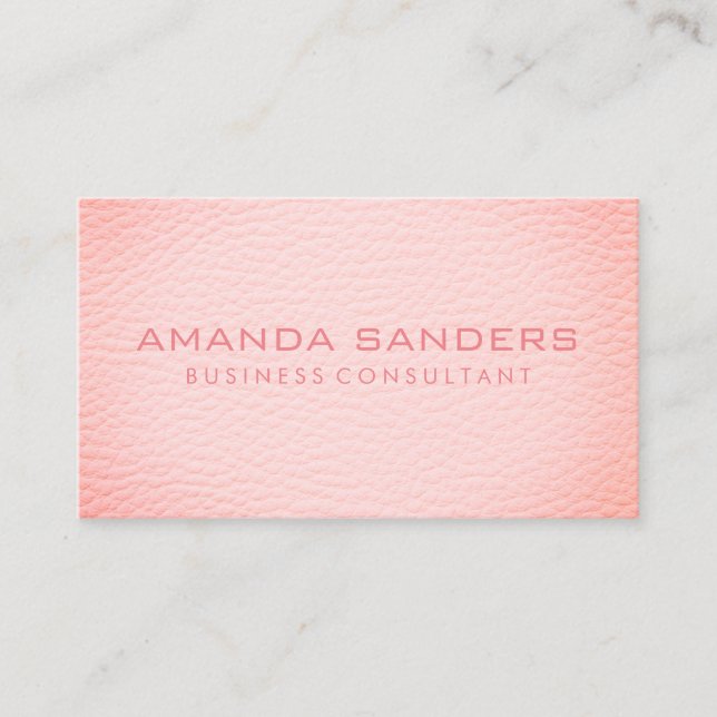 Tarjeta De Visita Faux Pink Leather (Anverso)