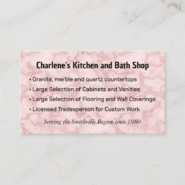 Tarjeta De Visita Faux Pink Marble