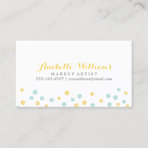 Tarjeta De Visita Faux puntos de confetti amarillo y Purpurina de me