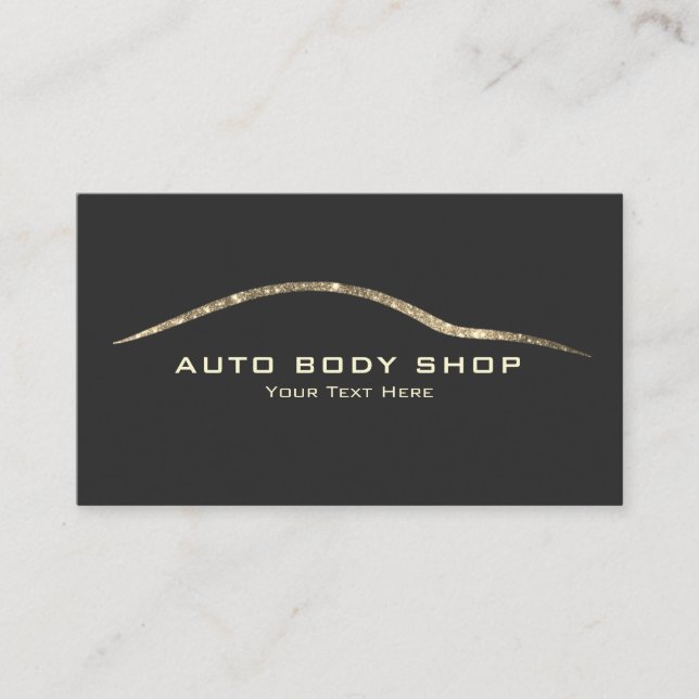 Tarjeta De Visita Faux Purpurina Automotive - Body Shop Business Car (Anverso)