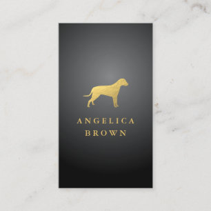 Tarjeta De Visita Faux Relieve metalizado dorado Dog Business Card