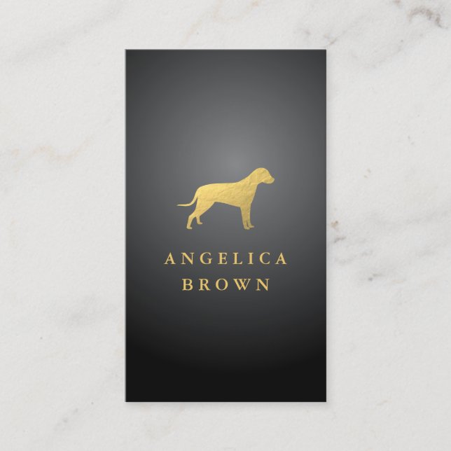 Tarjeta De Visita Faux Relieve metalizado dorado Dog Business Card (Anverso)