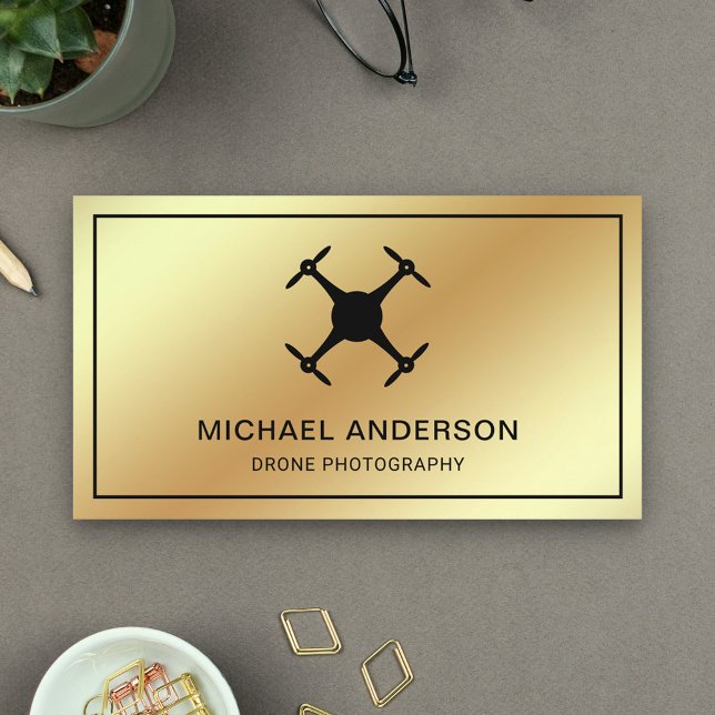 Tarjeta De Visita Faux Relieve metalizado dorado Fotografía moderna  (Subido por el creador)