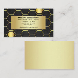 Tarjeta De Visita Faux Relieve metalizado dorado Honeycomb