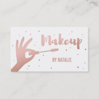 Tarjeta De Visita Faux Rosa Gold Makeup Artist Business Card