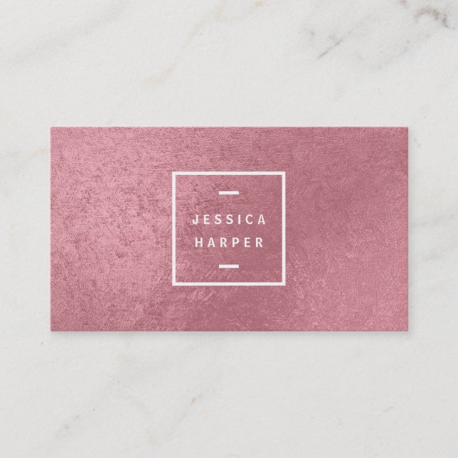 Tarjeta De Visita Faux Rosa Gold moderno (Anverso)
