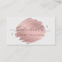 Tarjeta De Visita Faux Rosa Gold sobre el cepillo de Moda gris suave