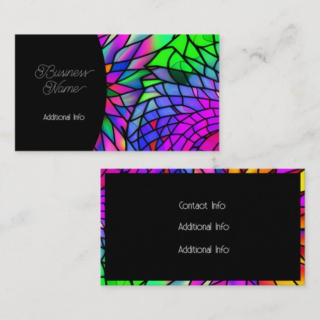 Tarjeta De Visita Faux Seted Glass (Anverso / Reverso)