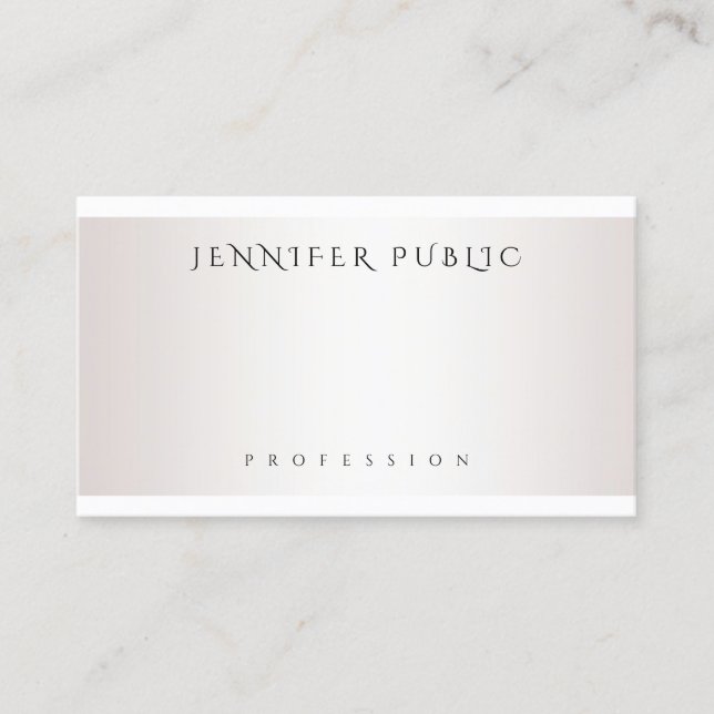 Tarjeta De Visita Faux Silver Diseño moderno Simple Plantilla Creati (Anverso)